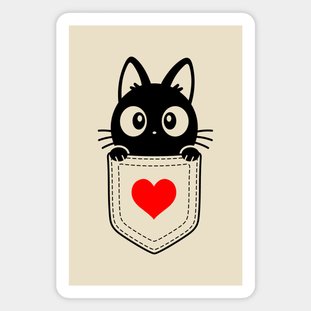 Cat in pocket Magnet by My Happy-Design